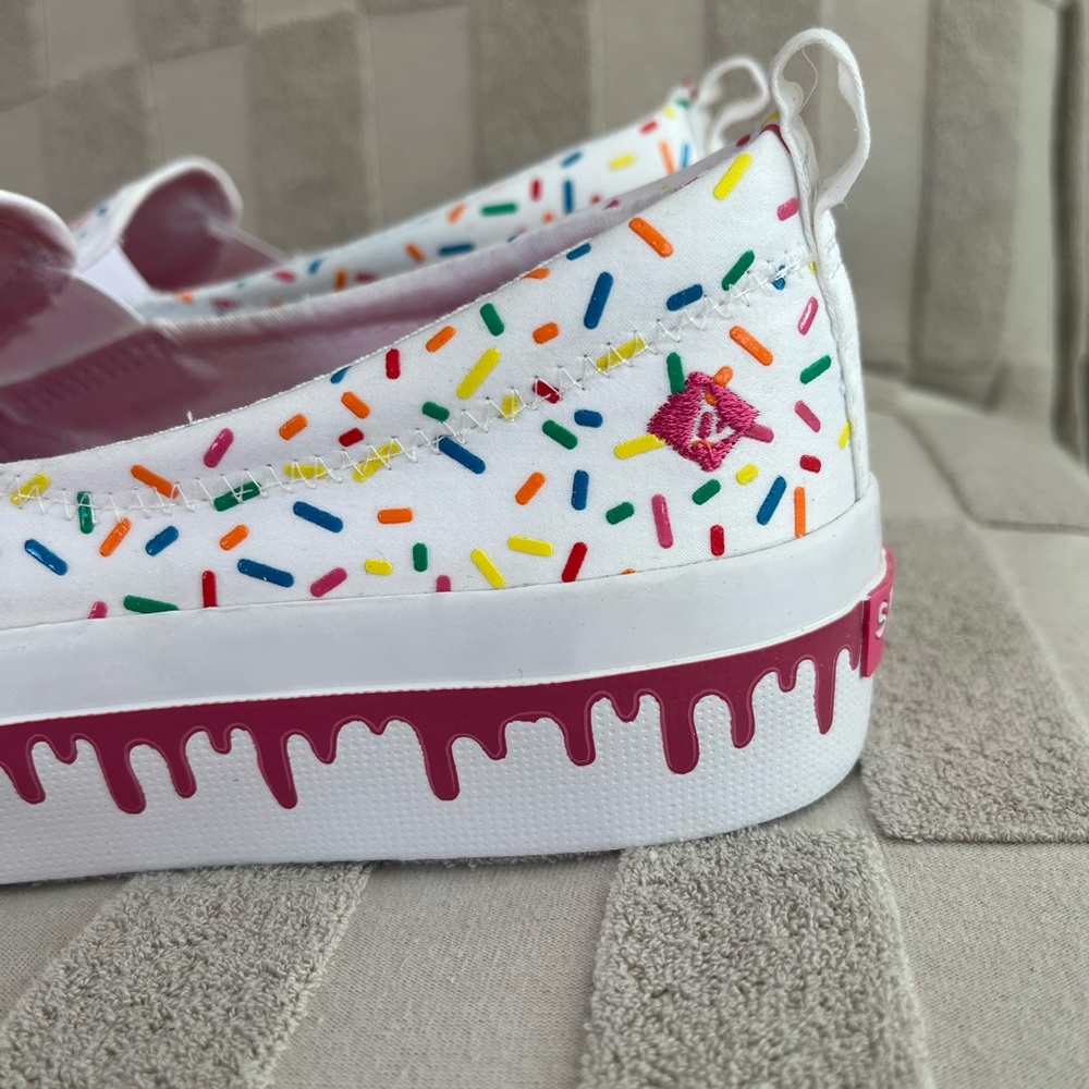 Sperry Sprinkle Ice cream pink white Slip-On Sneakers Sz 6.5